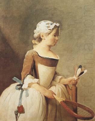 Jean Baptiste Simeon Chardin Girl with a Racquet and Shuttlecock (mk08) china oil painting image